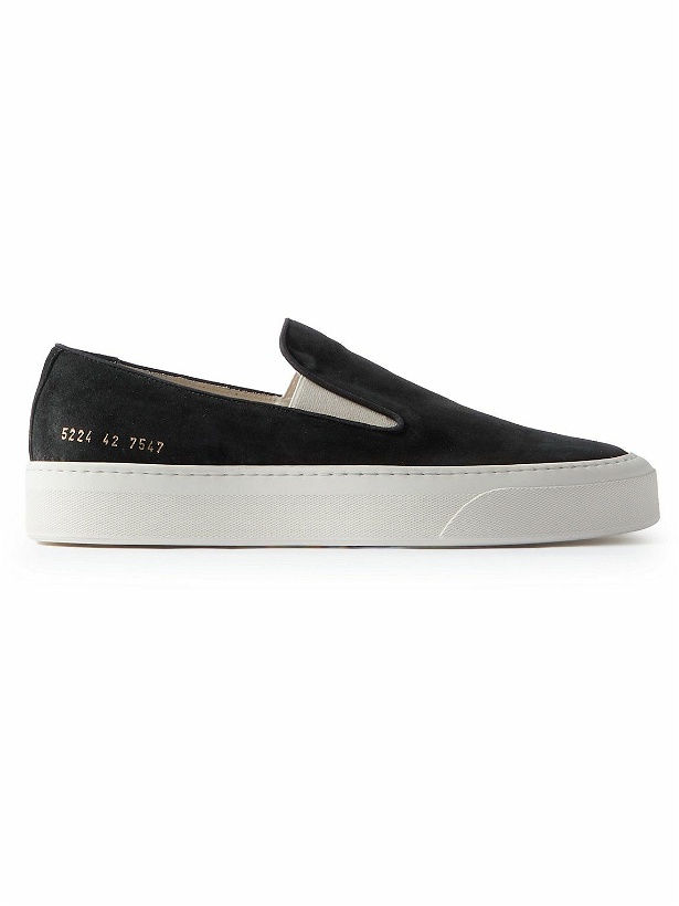 Photo: Common Projects - Suede Slip-On Sneakers - Black