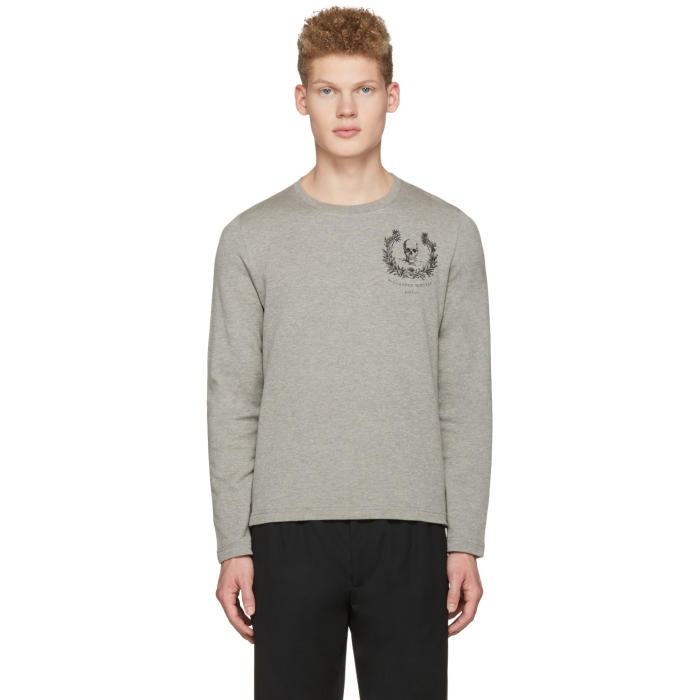 Photo: Alexander McQueen Grey Skull Long Sleeve T-Shirt