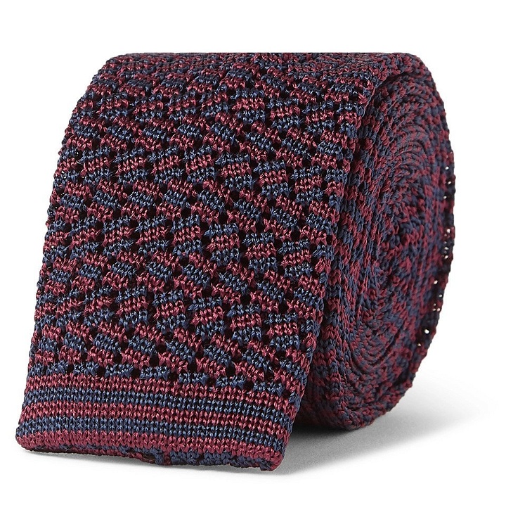 Photo: Rubinacci - 6cm Knitted Silk Tie - Men - Burgundy