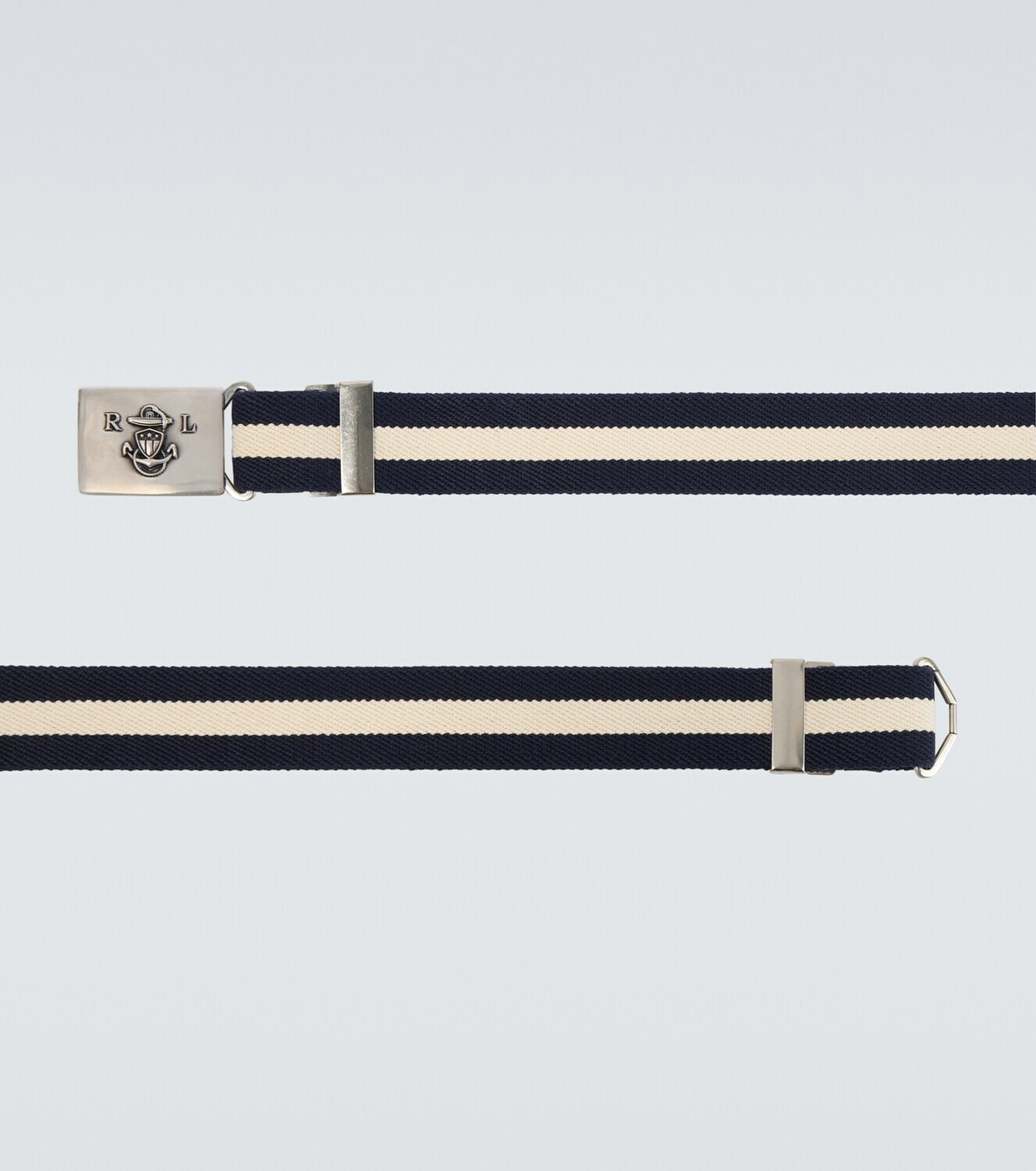 Ralph Lauren Purple Label Striped leather-trimmed belt