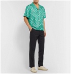 Dolce & Gabbana - Camp-Collar Printed Silk-Twill Shirt - Green
