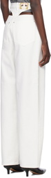 Pushbutton White Panty Cutout Jeans