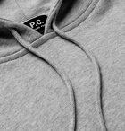 A.P.C. - Logo-Print Mélange Loopback Cotton-Jersey Hoodie - Gray