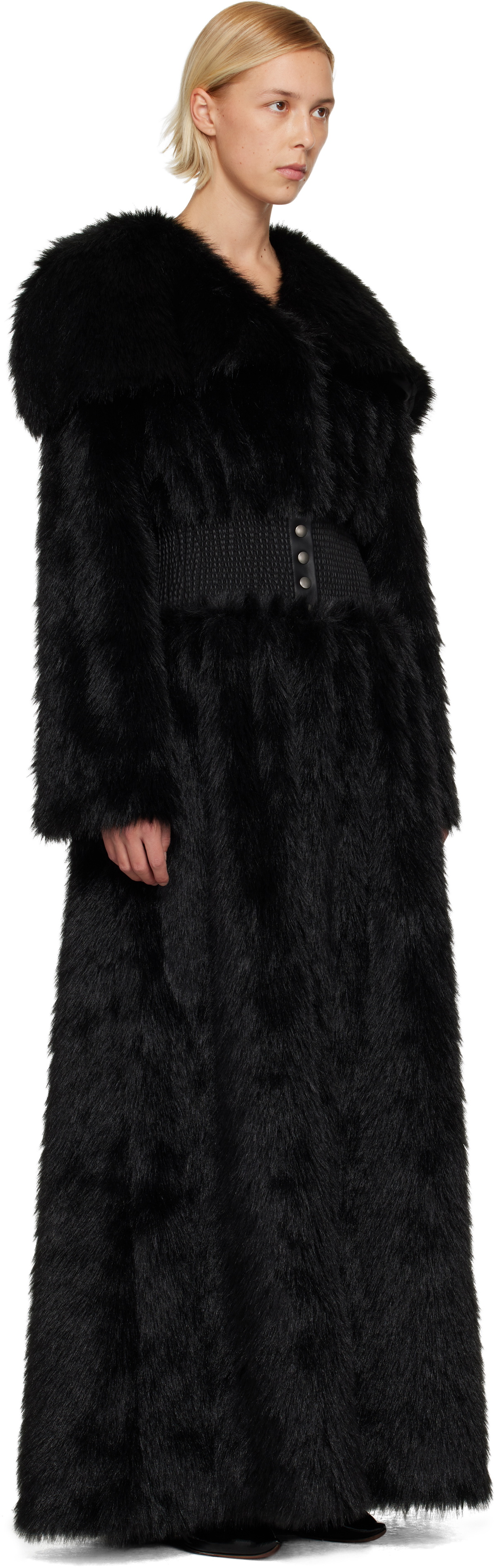 Nicklas Skovgaard SSENSE Exclusive Black Lily Faux-Fur Coat