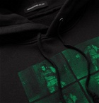 Undercover - Embroidered Printed Loopback Cotton-Jersey Hoodie - Black