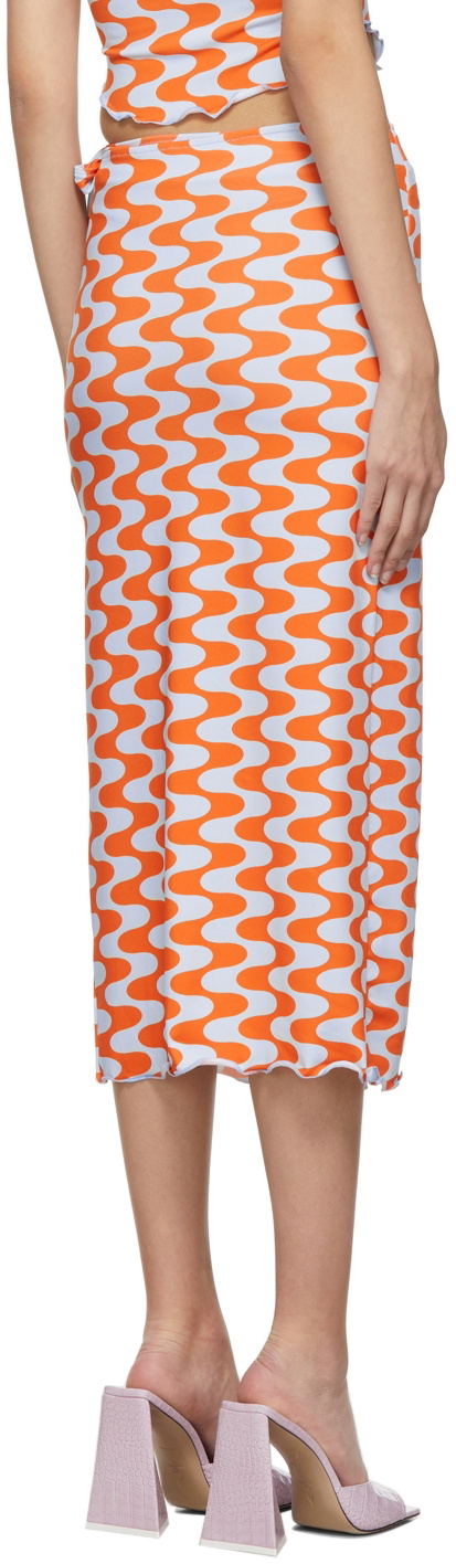FENSI SSENSE Exclusive Orange & Blue 'Waves' Skirt