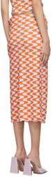 FENSI SSENSE Exclusive Orange & Blue 'Waves' Skirt