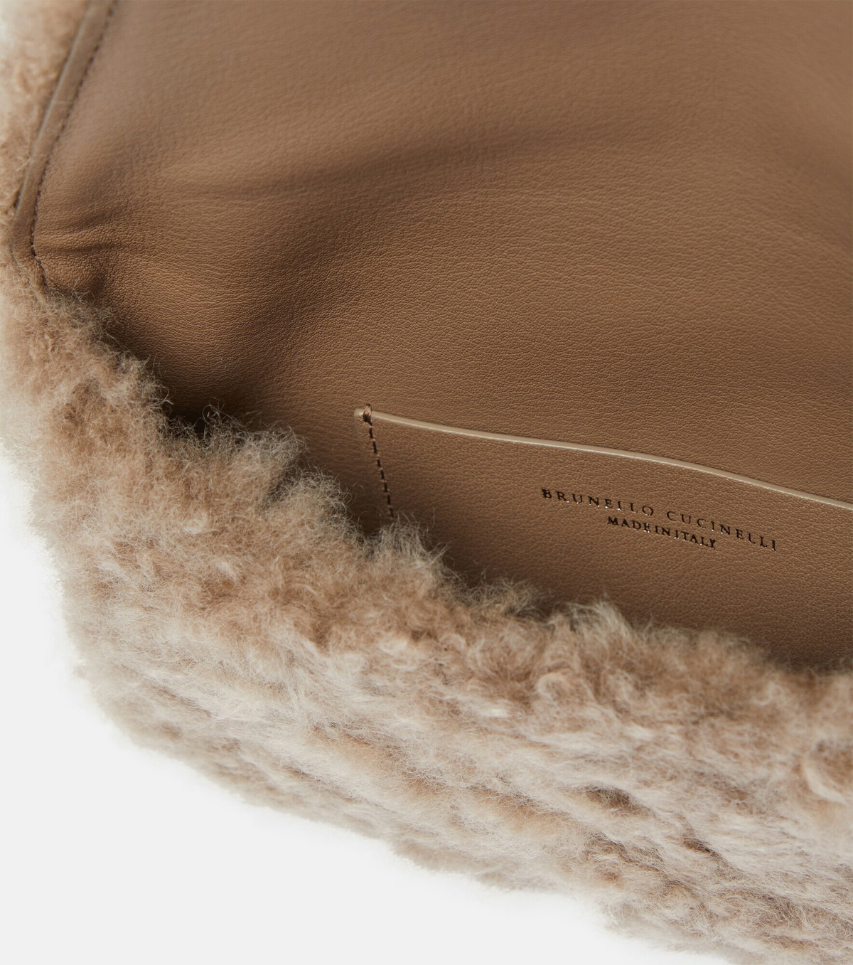 Brunello Cucinelli - Shearling wallet on chain