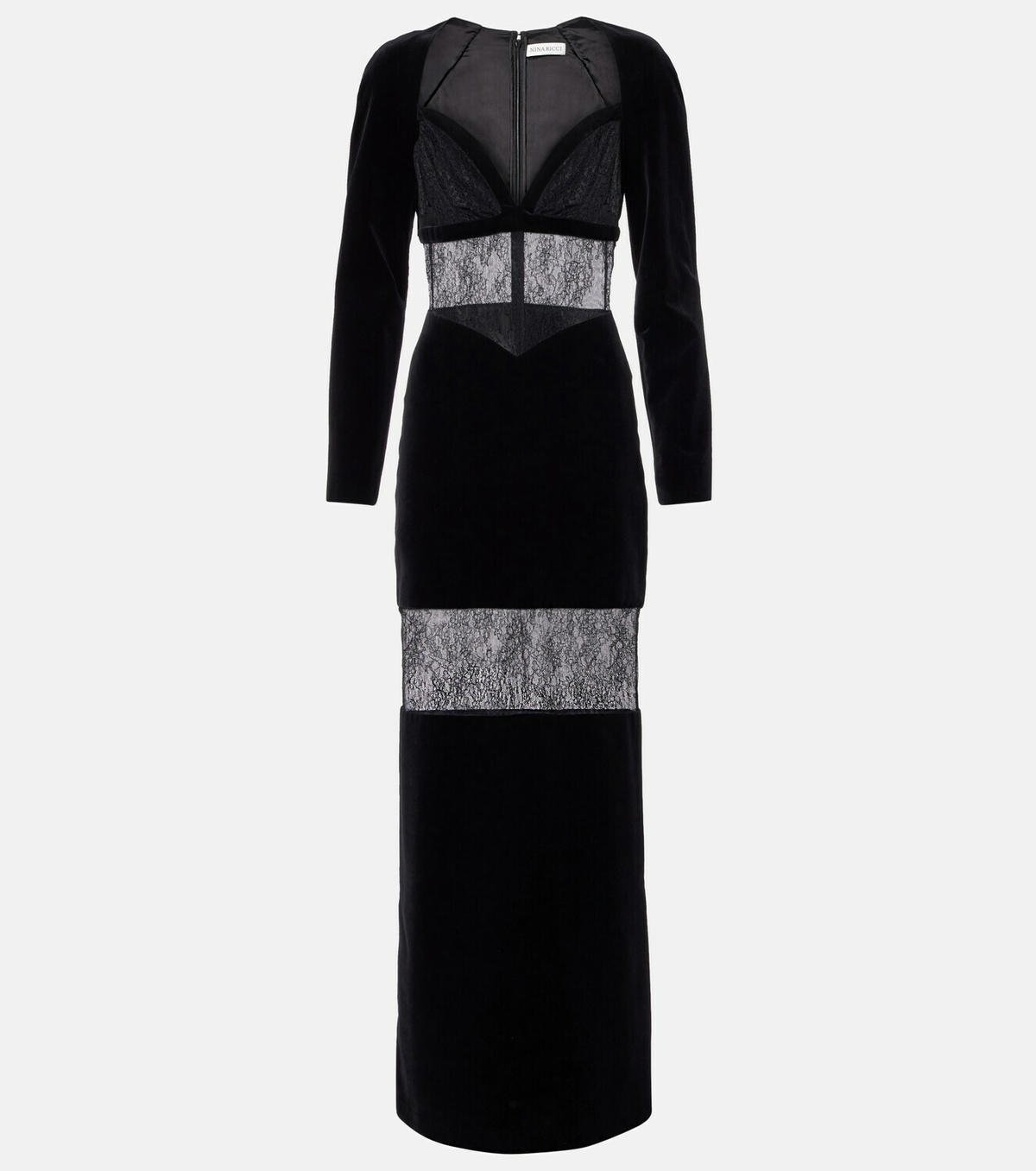 Nina Ricci Velvet and lace gown