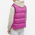 Palm Angels Men's Patch Logo Down Gilet in Fuchsia/White