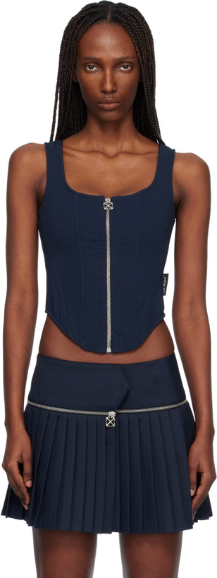 Photo: Off-White Navy Heavy Jer Corset Top