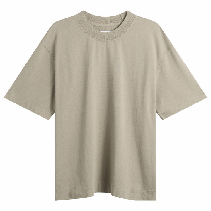 Photo: MHL by Margaret Howell Men's Flatlock Crew T-Shirt in Taupe