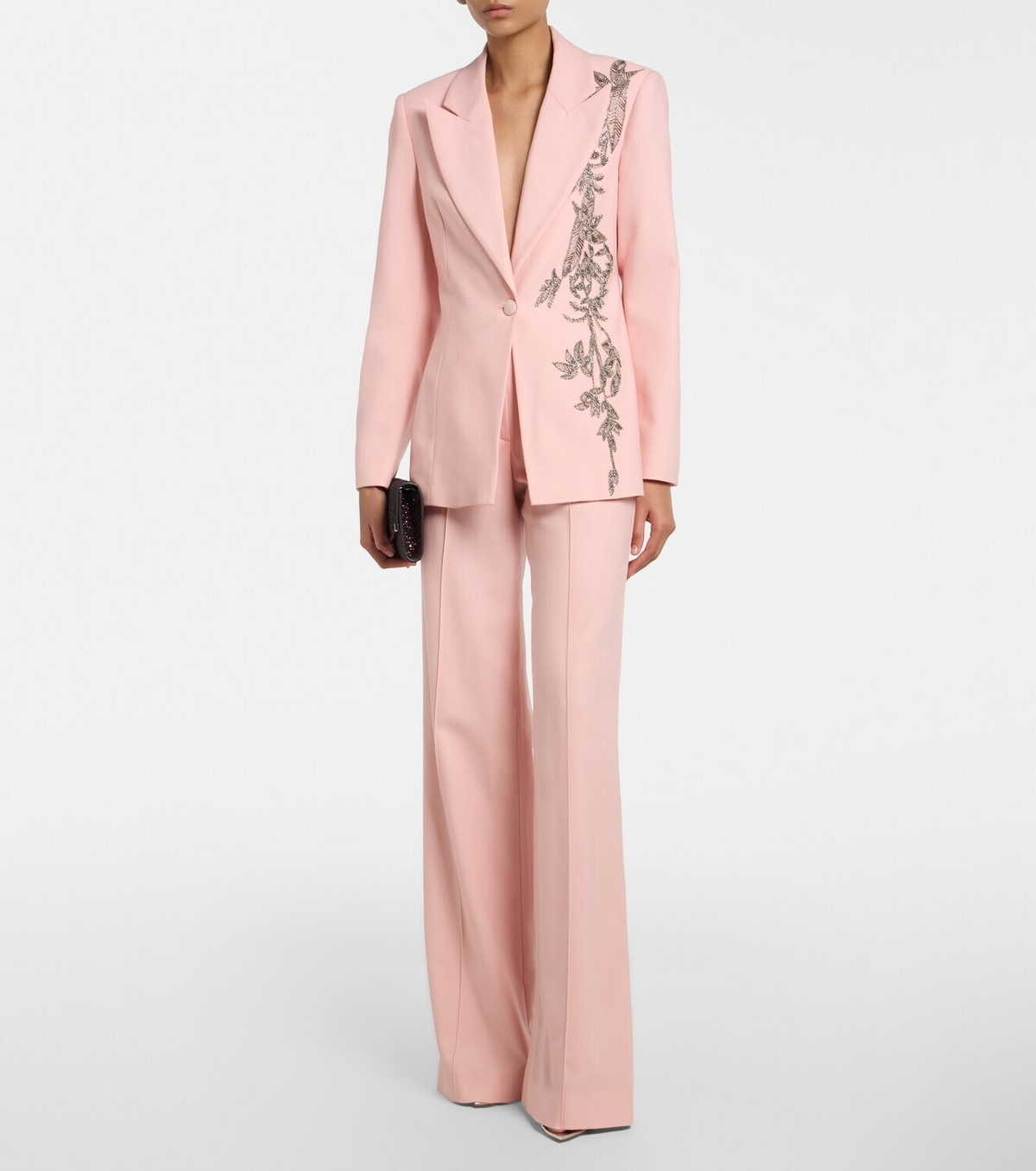 Costarellos Lesia embellished wool-blend blazer