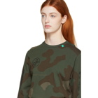 Off-White Green and Brown Camo Stencil Long Sleeve T-Shirt