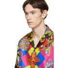 Versace Multicolor Silk Chain Jewelry Shirt