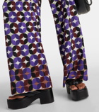 Dries Van Noten Printed mid-rise crêpe wide-leg pants