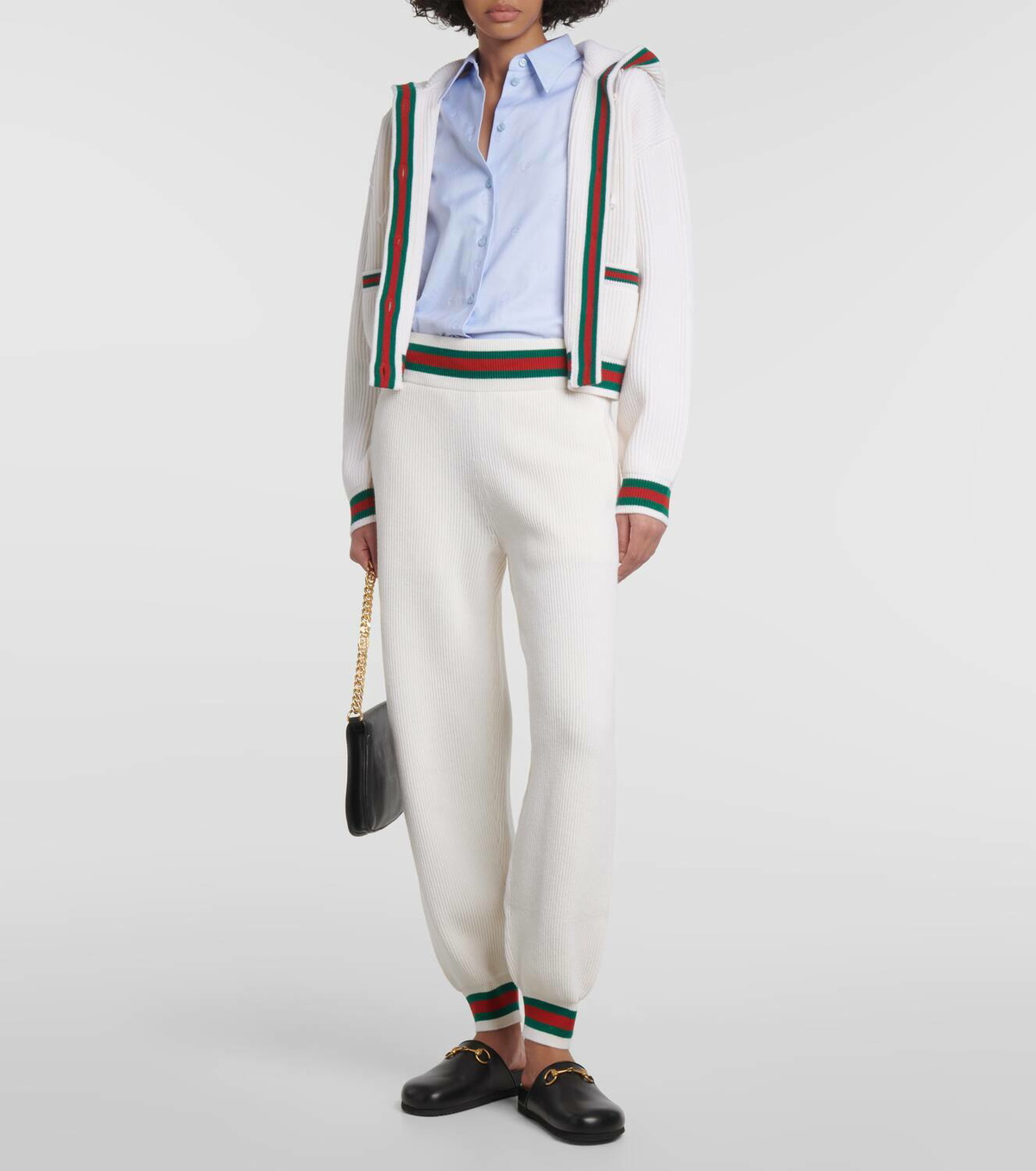 Gucci Ribbed-knit wool sweatpants