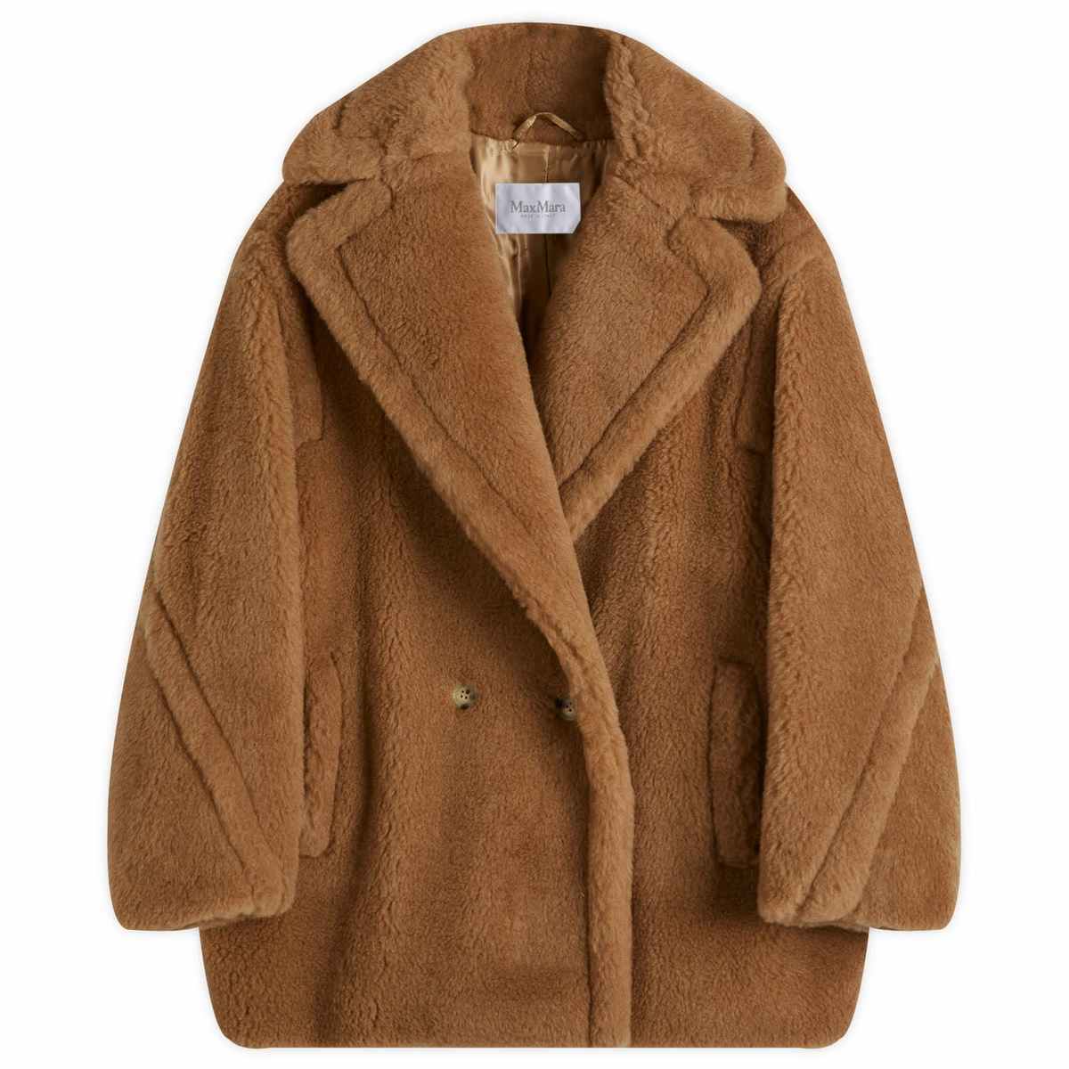 Max Mara Women's Midi Wool Coat in Camel Max Mara