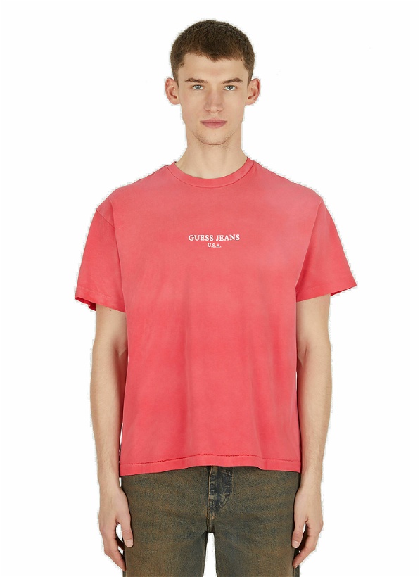 Photo: Faded Logo T-Shirt in Red