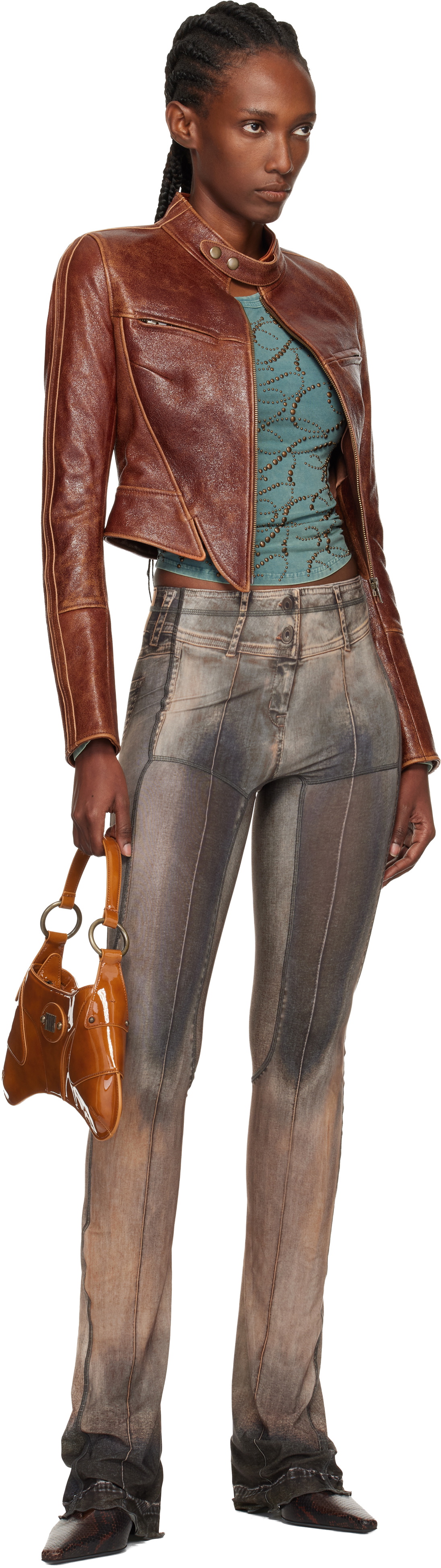 KNWLS Brown Claw Leather Jacket