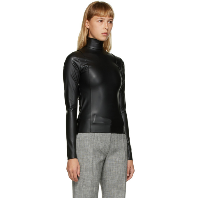 Black hotsell leather turtleneck