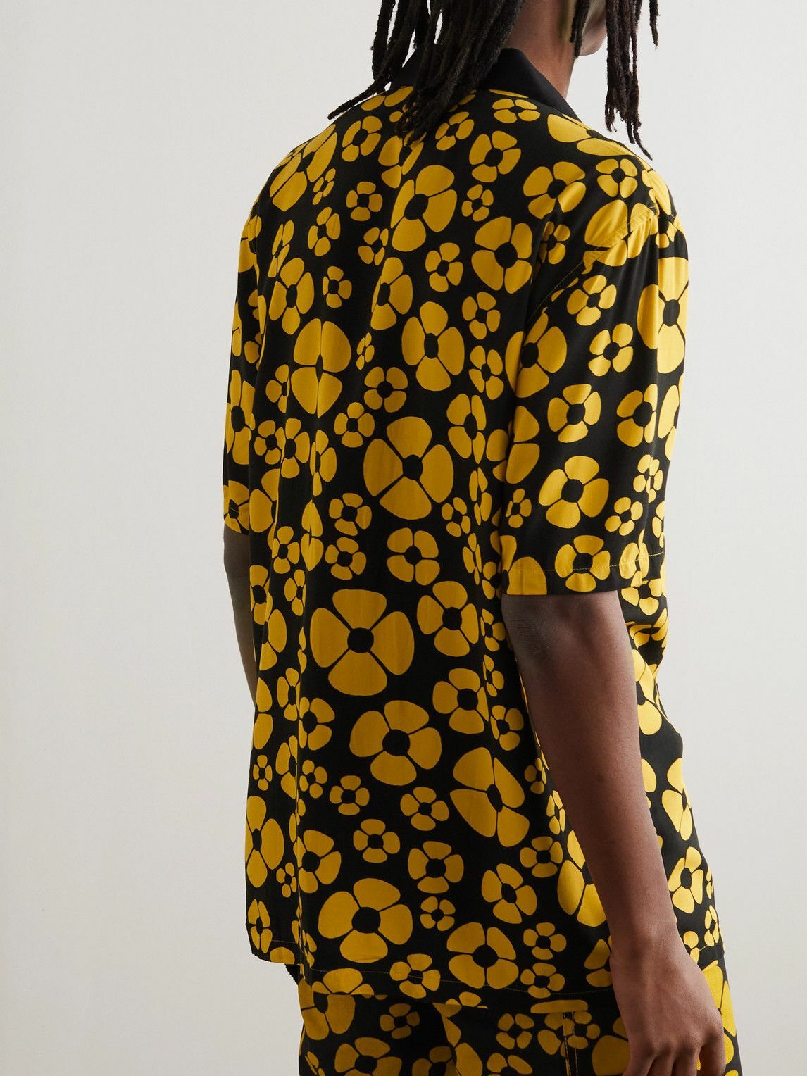 Marni - Carhartt WIP Logo-Detailed Flower-Print Voile Shirt