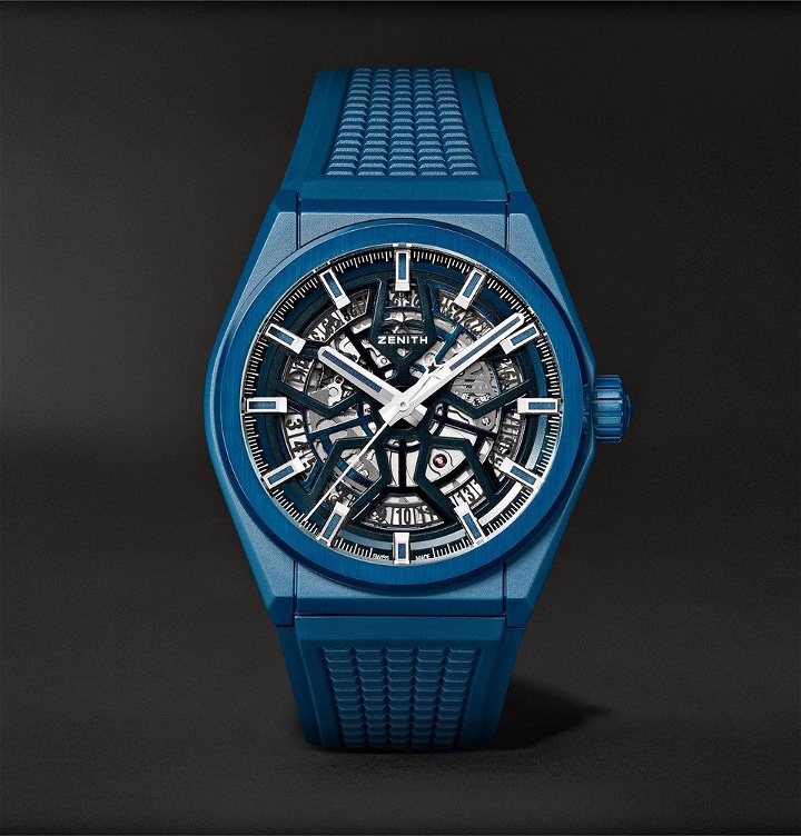 Photo: Zenith - Defy Classic Automatic 41mm Ceramic and Rubber Watch - Blue