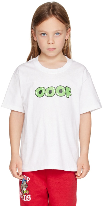 Photo: OOOF SSENSE Exclusive Kids White & Green Printed T-Shirt
