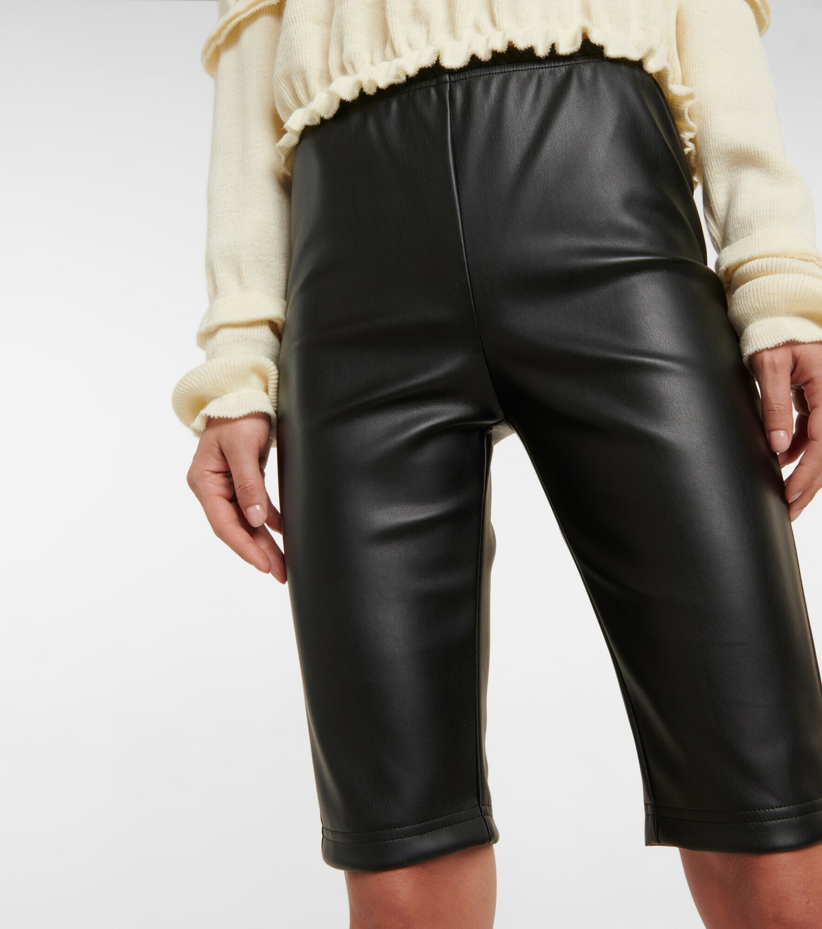 MM6 Maison Margiela fake leather shorts
