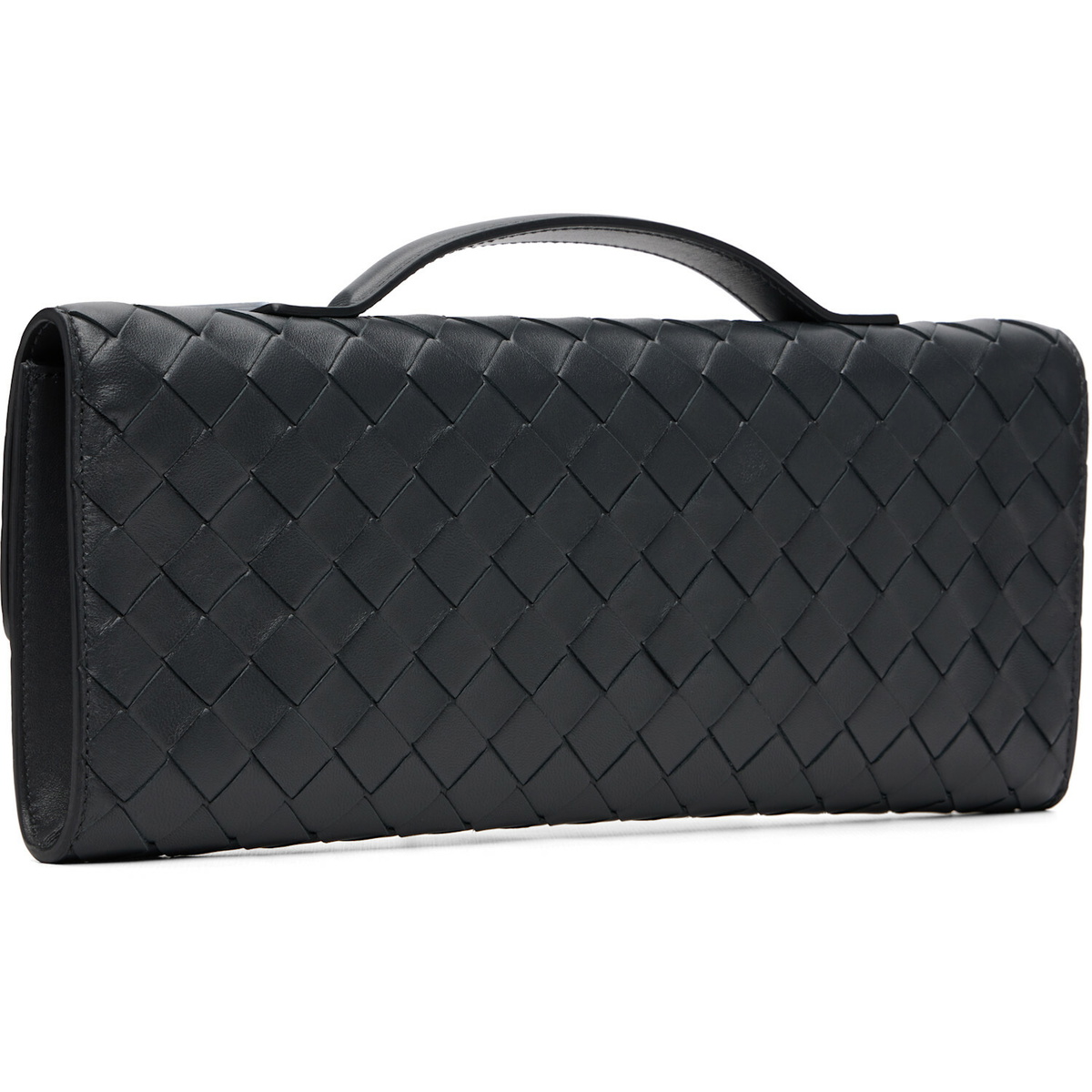 Bottega Veneta Navy Daisy Closure Andiamo Clutch