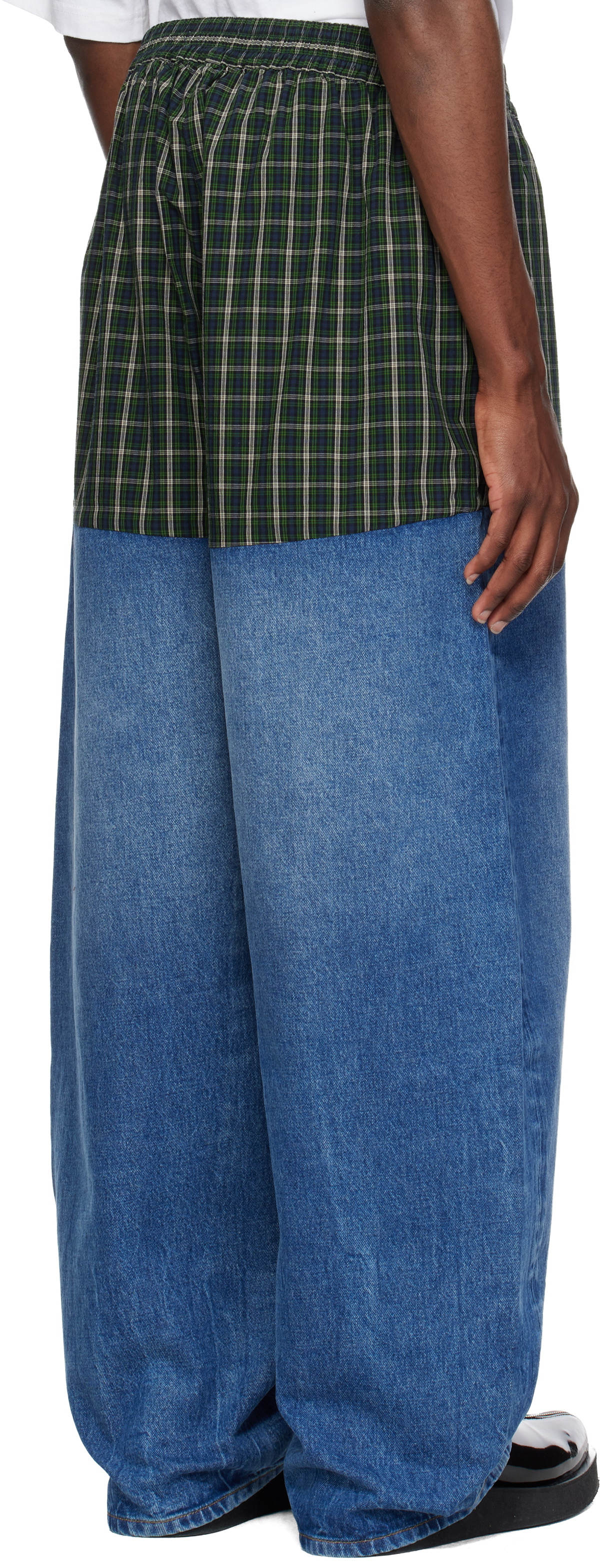 Alexander Wang Blue & Green Boxer Combo Loose Jeans