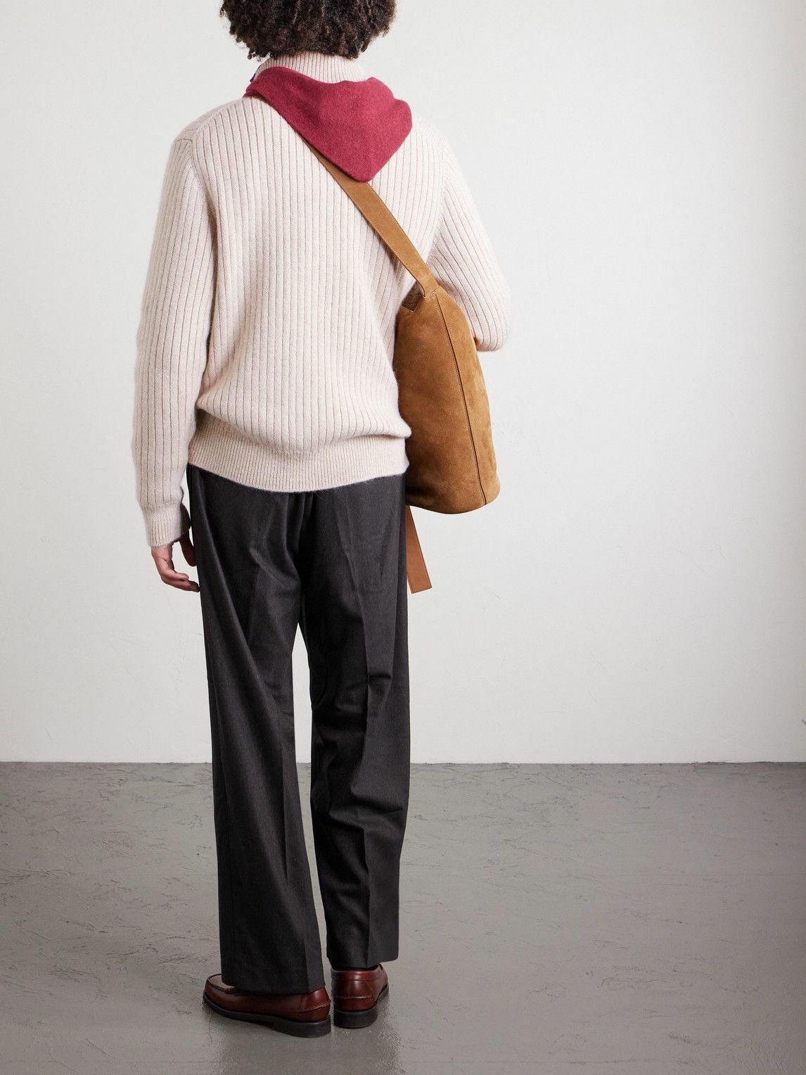 Massimo Alba - Mirko Ribbed Cashmere and Alpaca-Blend Zip-Up Sweater - Neutrals