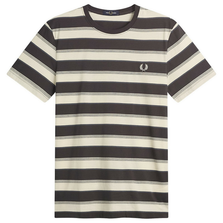 Photo: Fred Perry Men's Fine Stripe T-Shirt in Anchor Grey