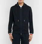 Moncler - Maglia Striped Loopback Cotton-Jersey Zip-Up Hoodie - Men - Navy