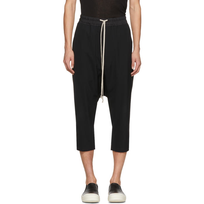 Photo: Rick Owens Black Cropped Drawstring Trousers