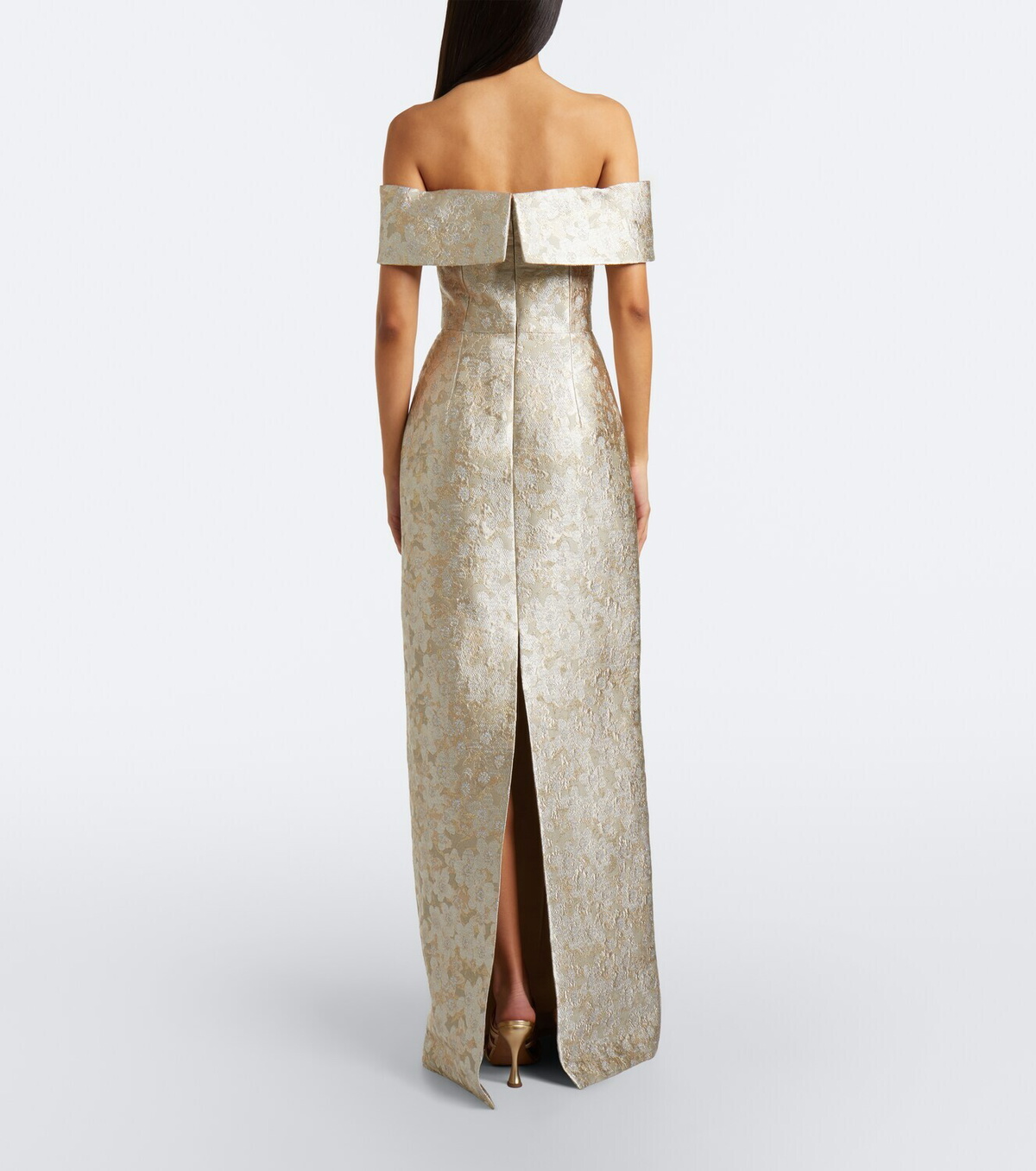 Markarian Clover floral brocade bustier gown