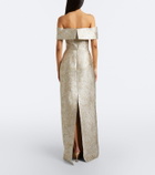Markarian Clover floral brocade bustier gown
