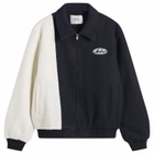 Arte Men's Wool Varsity Jacket in Blue/White