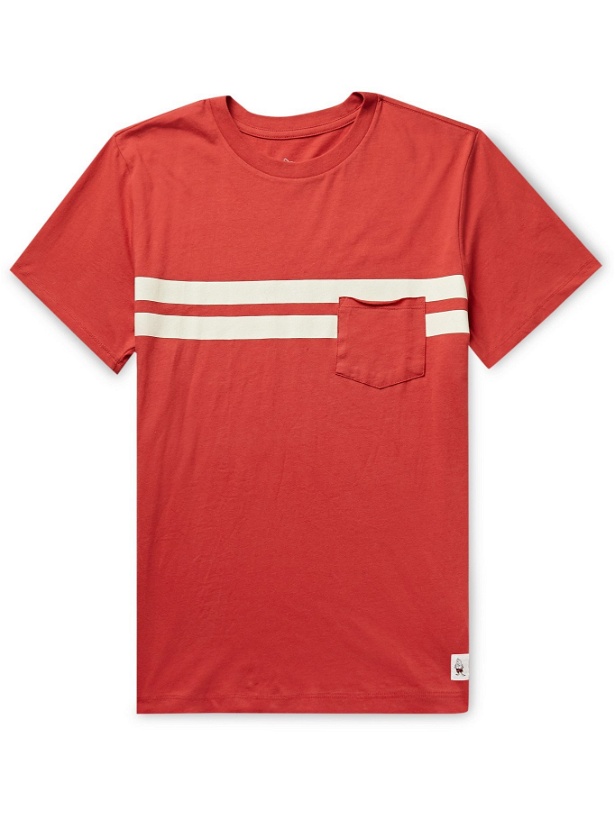 Photo: BIRDWELL - Comp Striped Cotton-Jersey T-Shirt - Red