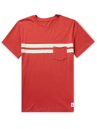 BIRDWELL - Comp Striped Cotton-Jersey T-Shirt - Red