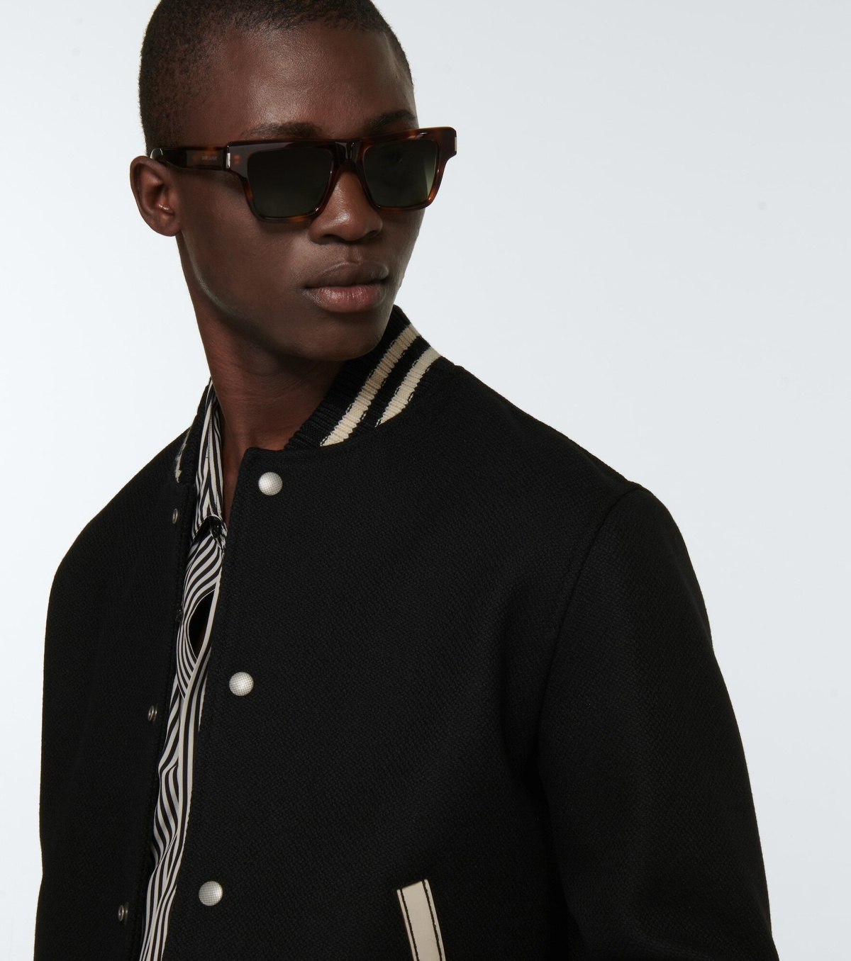 ★Saint Laurent★Wool Varsity Jacket Black★ W) Saint Laurent Wool Varsity Jacket Black | eBay