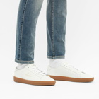 Saint Laurent Men's SL06 Court Leather Signature Sneakers in White/Gum