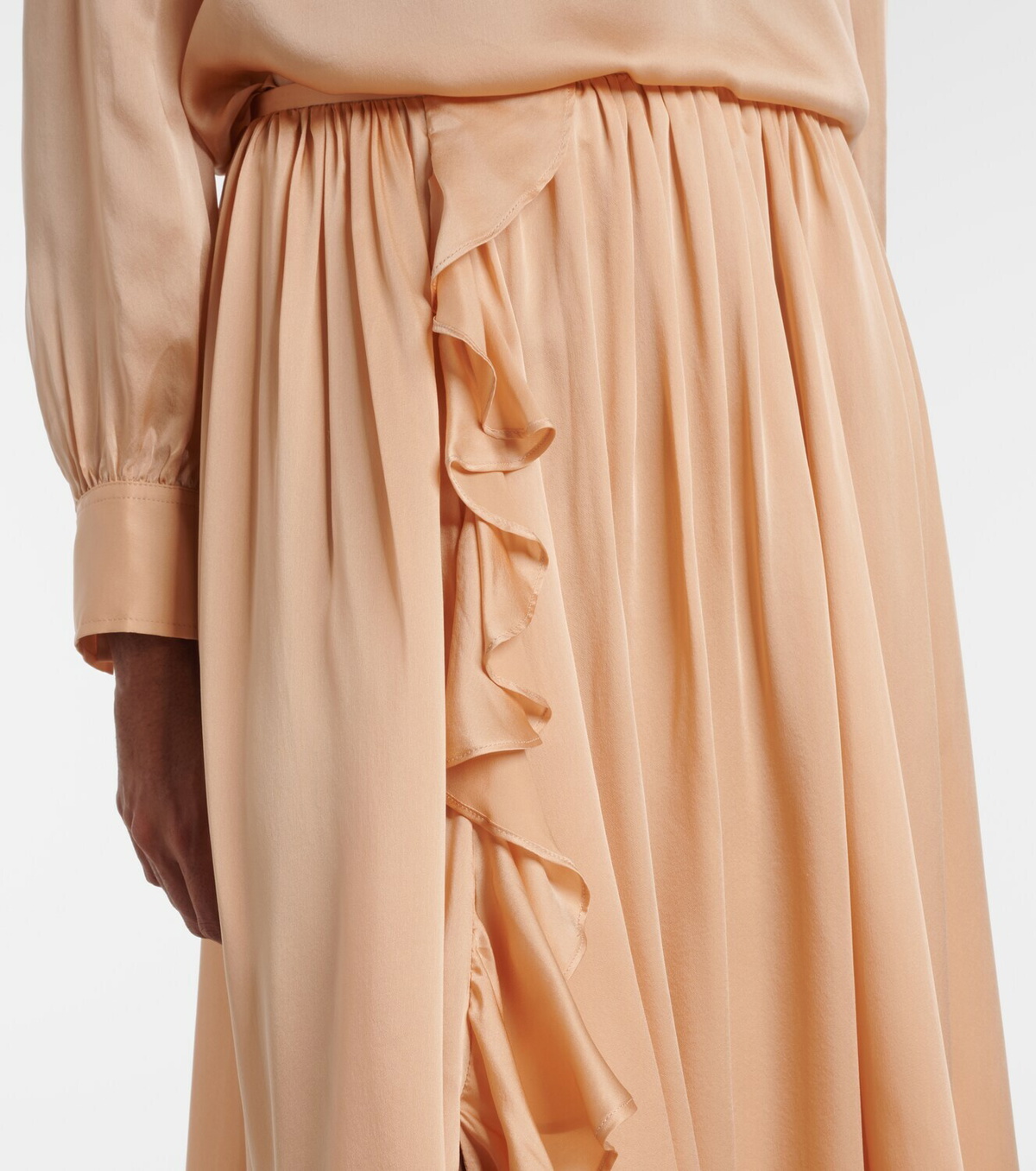 Ulla Johnson Zena ruffled silk chiffon midi skirt