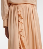 Ulla Johnson Zena ruffled silk chiffon midi skirt