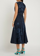 Erdem Floral-print Denim Midi Dress Indigo
