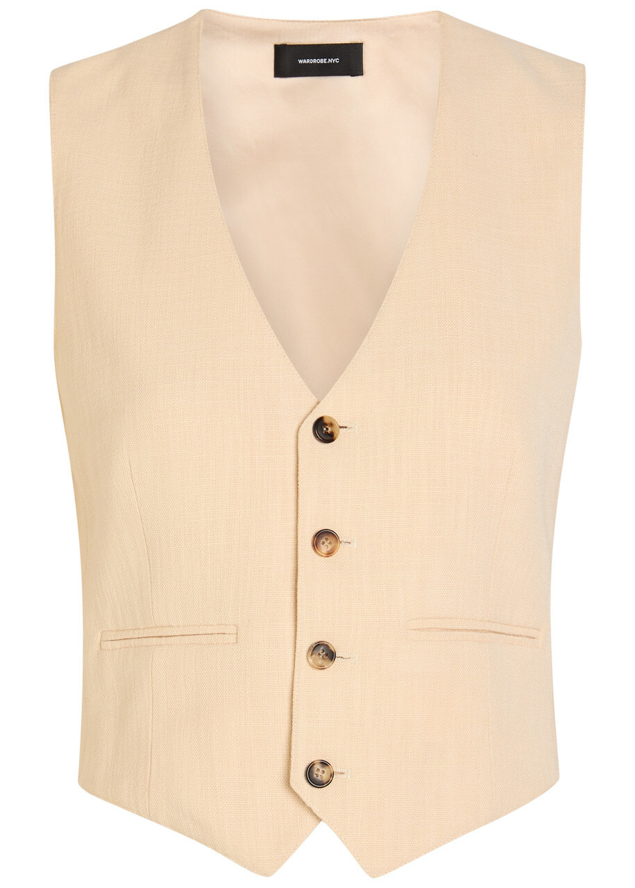 Wardrobe.nyc Woven Waistcoat Cream