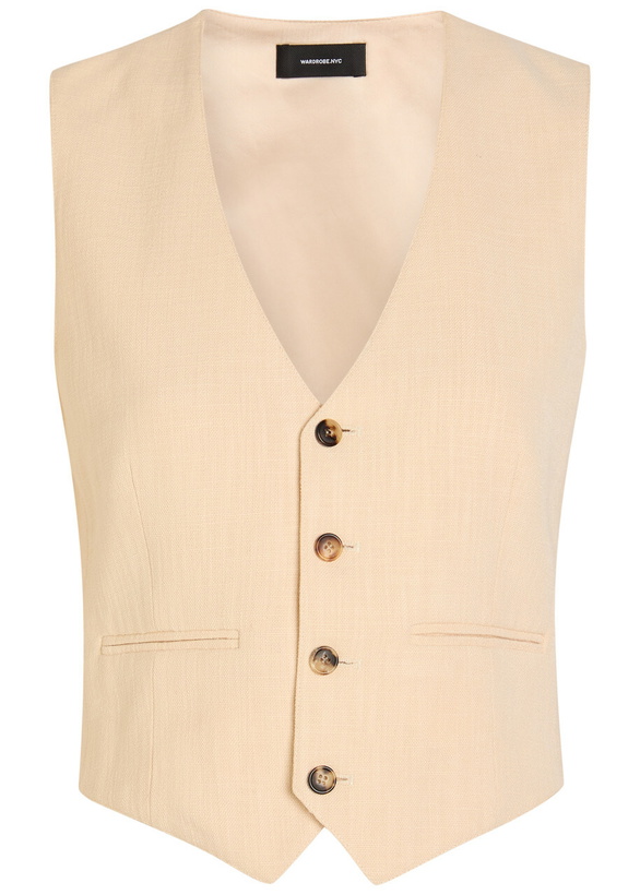 Photo: Wardrobe.nyc Woven Waistcoat Cream