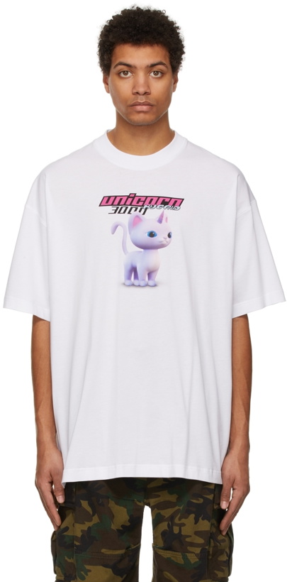 Photo: VETEMENTS White 'Everyone Can Be A Unicorn' T-Shirt