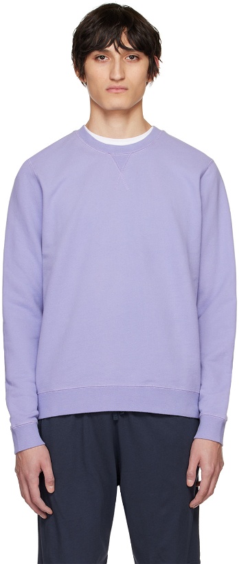 Photo: Sunspel Purple Crewneck Sweatshirt