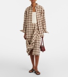 Róhe Checked linen midi skirt